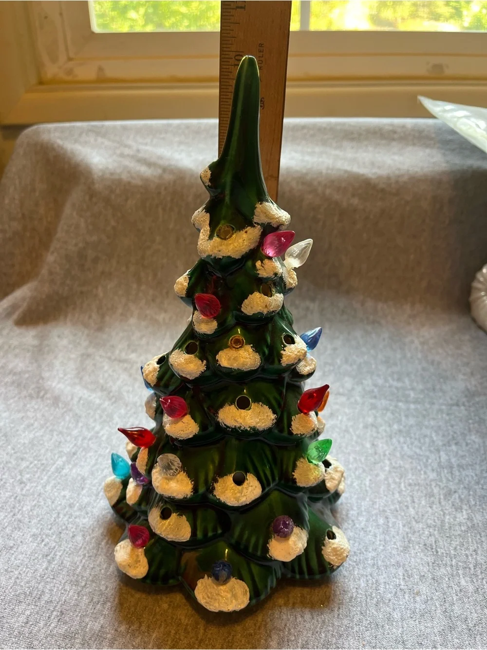 Ceramic Christmas tree  Vintage 10” inches High - NO BASE MISSING SOME BULBS